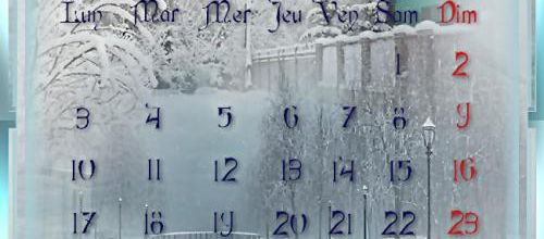  Calendrier février .