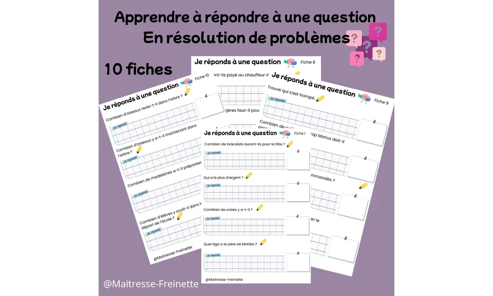 Répondre à une question en résolution de problèmes 