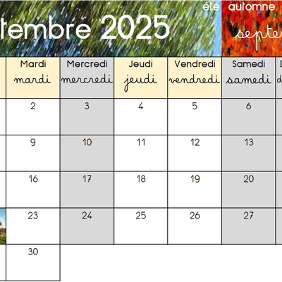 Calendrier 2025 2026