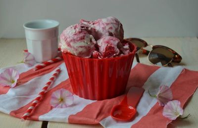 Glace cheesecake framboise
