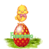527 - Poussin sauteur, Pâques, gif anime, signature