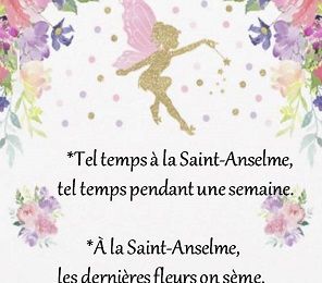 Dictons et Fête du jour Anselme  + grille prénom   !
