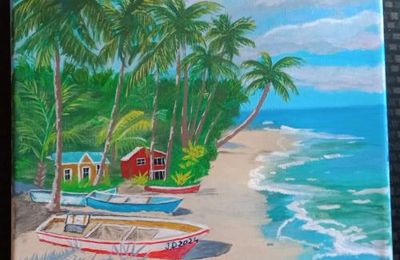 Sous les palmiers ,nouvelle peinture