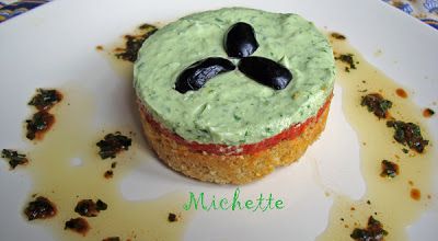 Mini cheese cake aux crèmes de piquillos et 2 fromages à la ciboulette