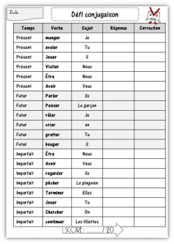 Défis conjugaison CE1