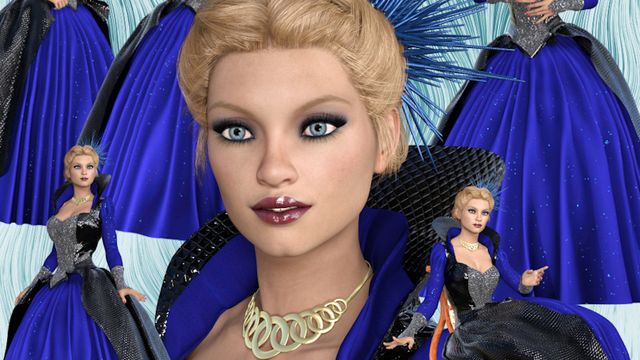 Enora : Femme en bleu (tube-render-poser)