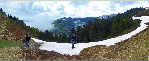 Randonnée à Couledoux, à la limite Haute-Garonne / Ariège vers Pale Grande / Piéjau : Panorama vu du Col de Consires
