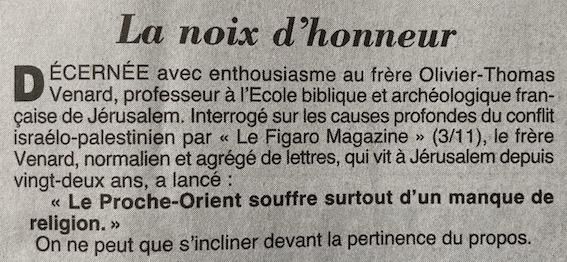 De l’huile sainte sur le feu