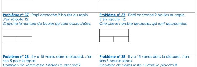 Différenciation niveau CP : Problèmes adaptés n°36 à 38
