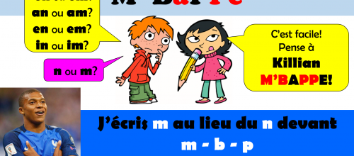 M devant m,b,p: vidéo sur la règle de "M'Bappé"  et fiches d'exercices