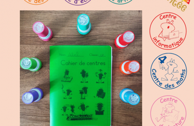 Des tampons pour le cahier de centres 