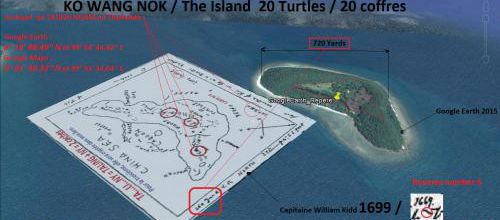 KO WANG NOK, Archipel de TALING NGAM, Thaïlande, l'île au trésor du capitaine William Kidd (Sans commentaire) (Albert Fagioli)(Photo Google Earth)