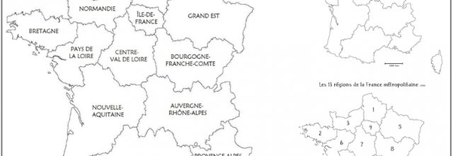 Cartes des régions de la France métropolitaine - 2016