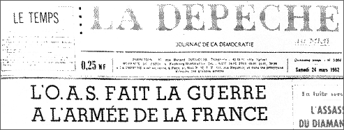 Mme la Secrétaire d’Etat dites bien à votre président que s’il y a eu des morts après le 19 mars 1962 c’est de la faute de  l’OAS