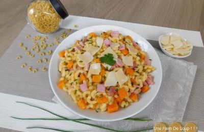 Risotto de coquillettes courge butternut & jambon