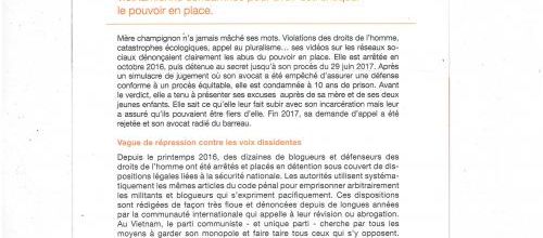 Appel du Mois de Février 2018