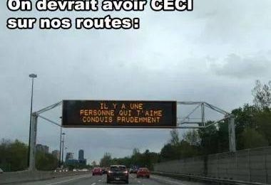 On devrait avoir ceci sur nos routes