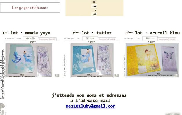 Jeu "Eté" 2022 - RESULTAT