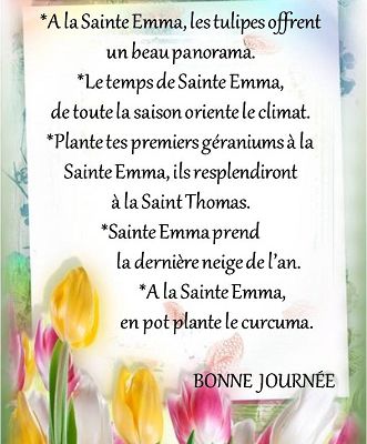 Dictons et Fête du Jour Emma  + grille prénom   !