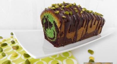 Cake marbré chocolat et pistache