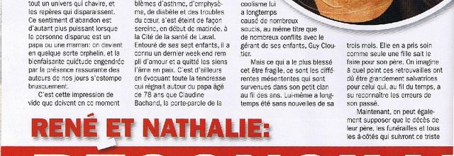 Allo vedettes 20 mars 2010: René et Nathalie: Réconciliation?