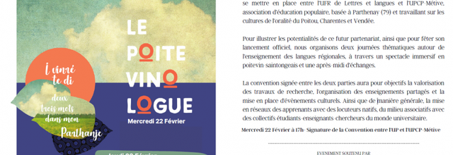Journées langues et cultures régionales - u. Poitiers