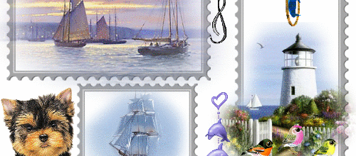 CADRE BATEAUX PHARE ANIMAUX