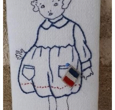 Broderie bleu-blanc-rouge