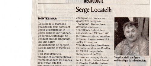 UNE FIGURE DU SPORT BOULE  NOUS QUITTE