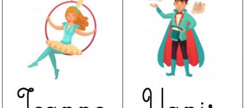 Les étiquettes porte-manteaux GS-CP pour l’année scolaire 2020/2021 (cirque)
