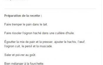 Une recette de fricadelle