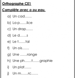 Orthographe CE1 : le son O (2 exercices)
