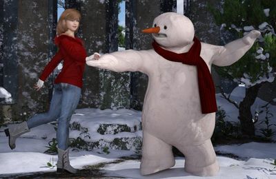 Fond d'écran : Le bonhomme de neige qui danse