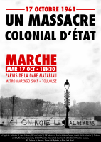  TOULOUSE :  Marche pour commémorer le massacre colonial d’État du 17 octobre 1961