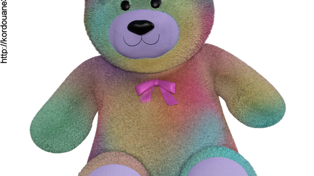 Tube d'ours en peluche arc-en-ciel (render-image)