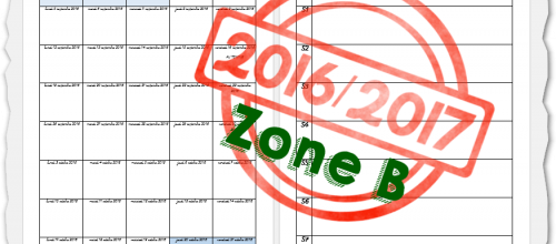 Planning des Périodes Zone B 2016-2017
