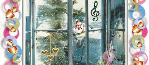 CADRE FENETRE NEIGE DECO