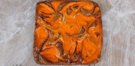 Brownie marbré façon cheesecake d'Halloween