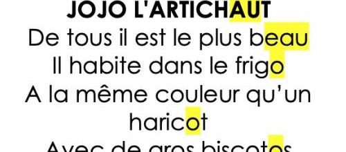 Comptine rimée en O