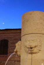 La lune et Jupiter découvre la nouvelle fontaine de Layrac