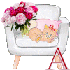 Alphabet - Chat fleurs -