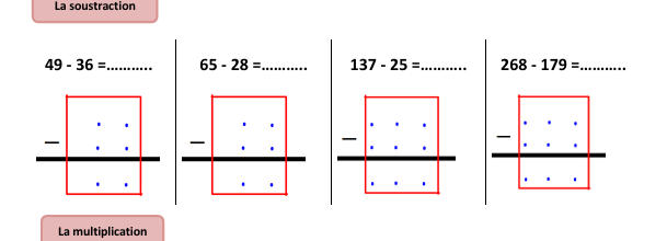 Evaluation calcul: les 3 opérations 