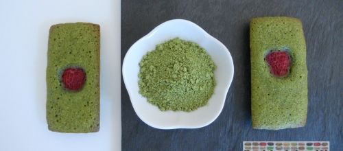 Financiers thé vert matcha et framboises