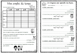 Emploi du temps pour les élèves