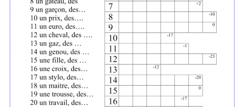 Le pluriel des noms