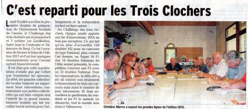 C'est repartie pour les trois Clochers / le dauphine du 12 juillet 2018
