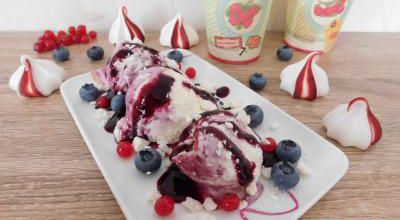 Glace aux fruits rouges façon vacherin