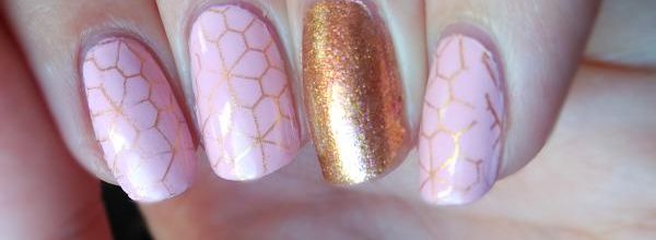 Je retourne ma veste : stamping rose et doré