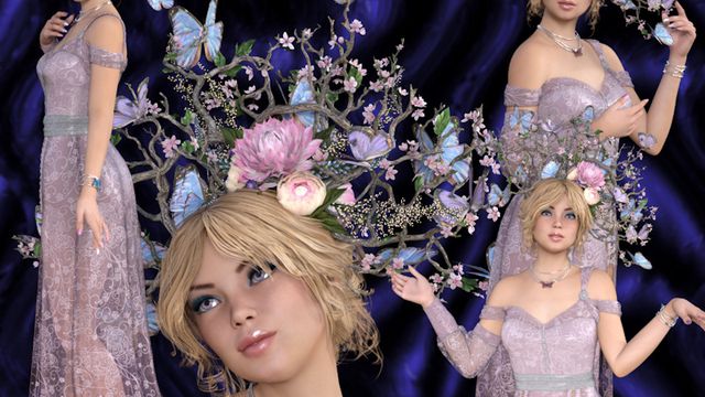 Butterfly : 4 tubes de femme couronne de papillons