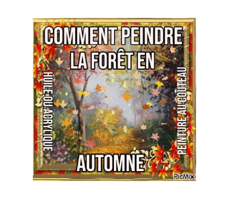 Dessin et peinture - vidéo 3919 : Comment peindre la forêt en automne avec un couteau à palette 2/2 ?  huile ou acrylique.